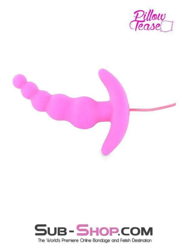 1503M-SIS      Sissy Pink Thriller Vibrating Graduated Silicone P-Spot Anal Plug