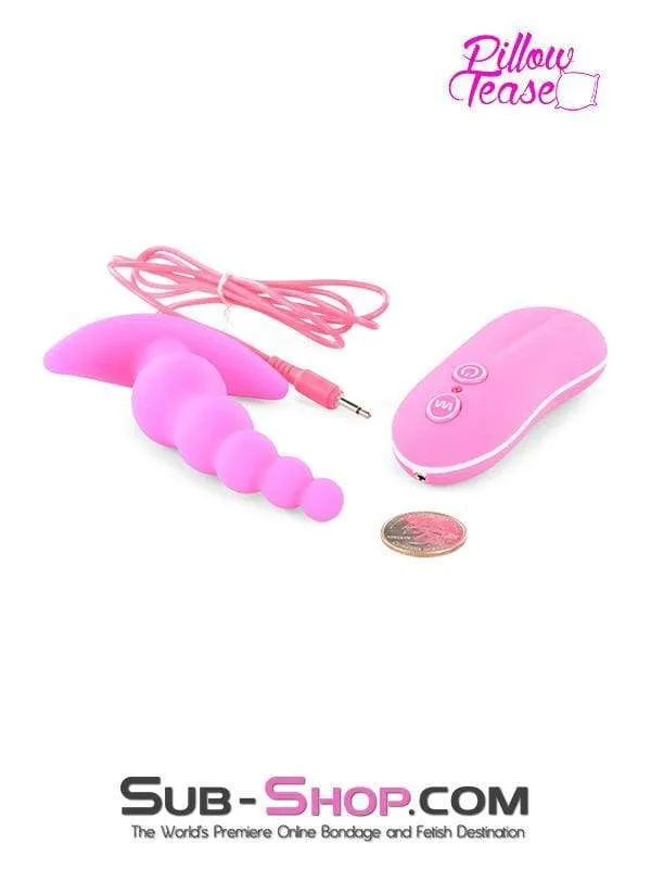 1503M-SIS      Sissy Pink Thriller Vibrating Graduated Silicone P-Spot Anal Plug
