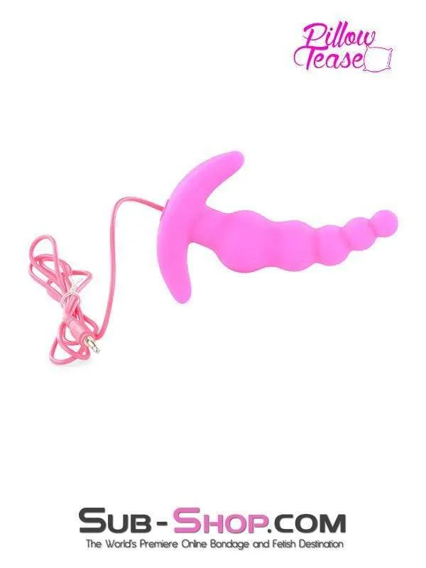 1503M-SIS      Sissy Pink Thriller Vibrating Graduated Silicone P-Spot Anal Plug