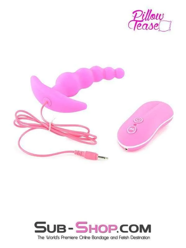 1503M-SIS      Sissy Pink Thriller Vibrating Graduated Silicone P-Spot Anal Plug