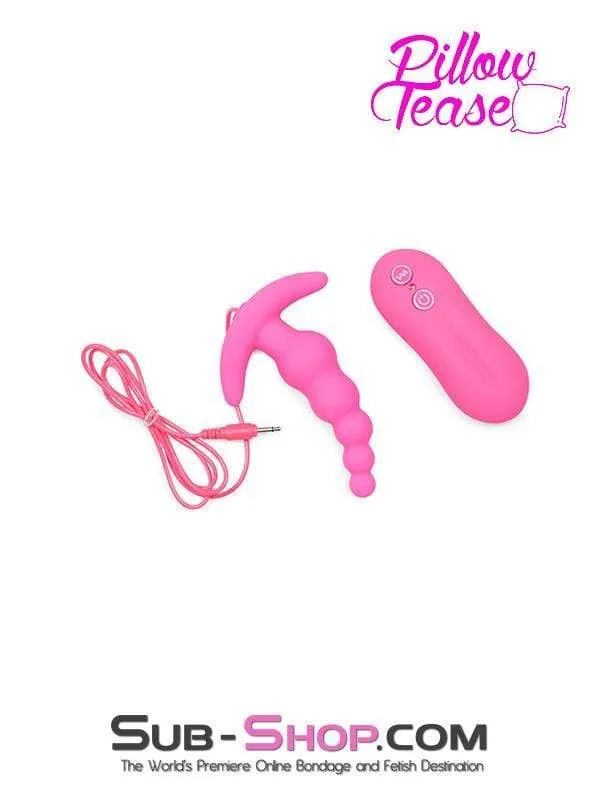 1503M-SIS      Sissy Pink Thriller Vibrating Graduated Silicone P-Spot Anal Plug