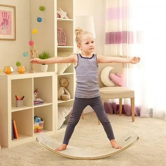 15.5 Inch Wobble Board for Kids and Adults-Natural - Color: Natural - Size: 15.5