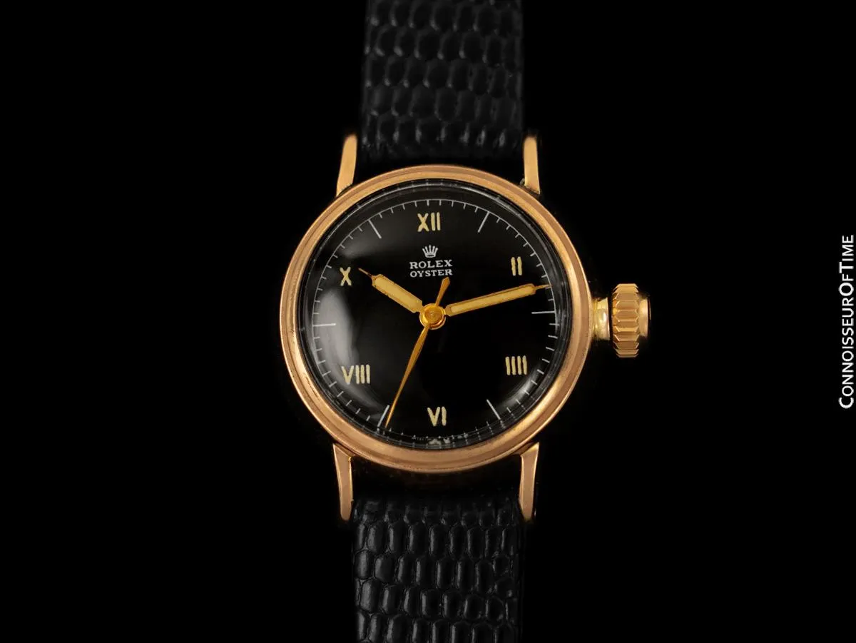 1940's Rolex Oyster Vintage Ladies Ref. 3732 Watch - 14K Rose Gold & Stainless Steel