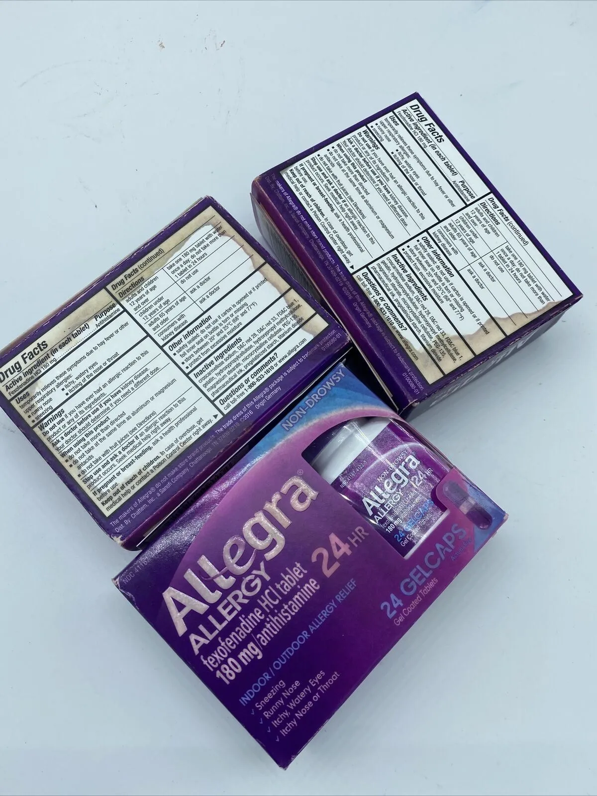 (3) Allegra 24 Hour Allergy Relief 24 Gelcaps Indoor Outdoor 180mg 72 Ttl 11/20