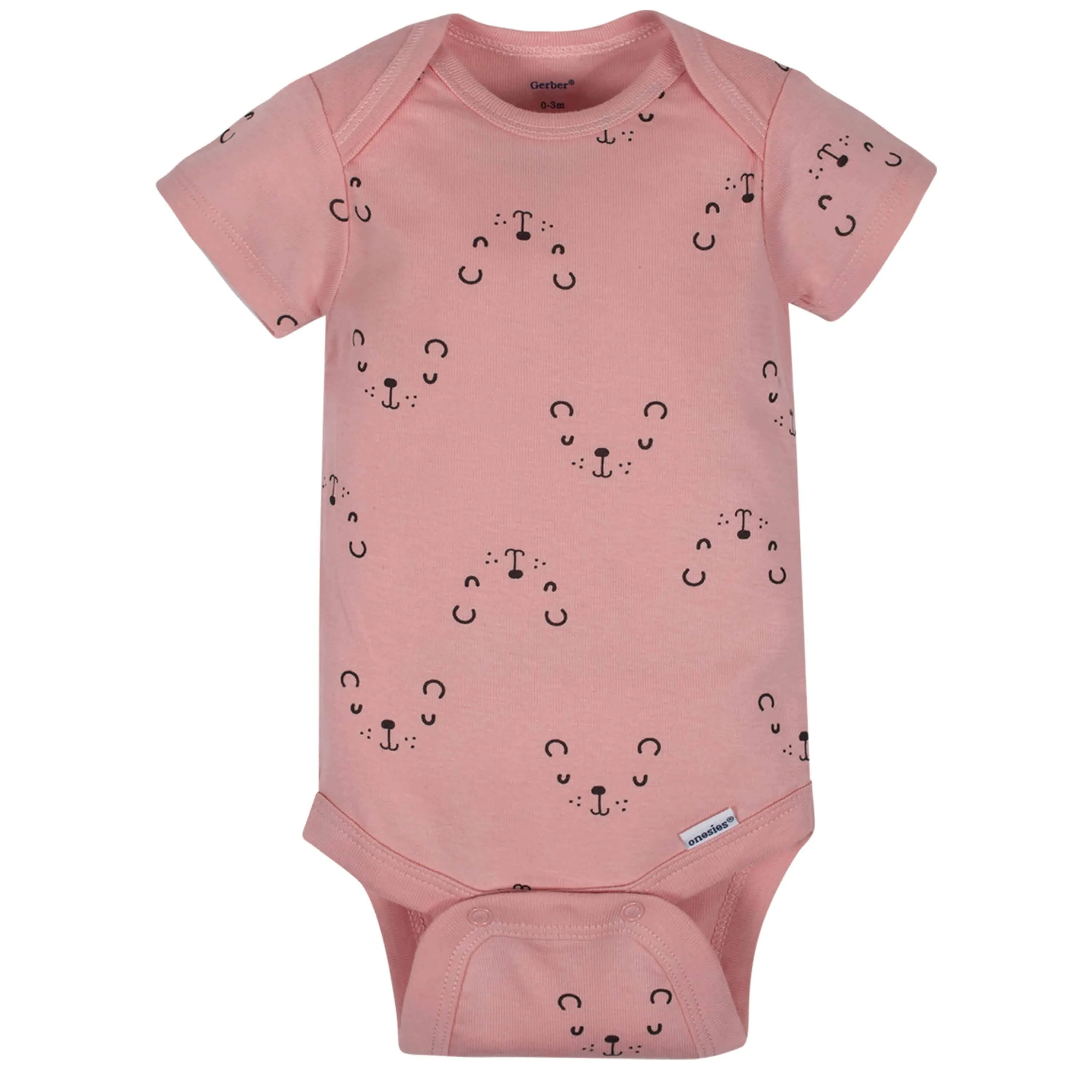 3-Pack Baby Girls Bear Short Sleeve Onesies® Bodysuits