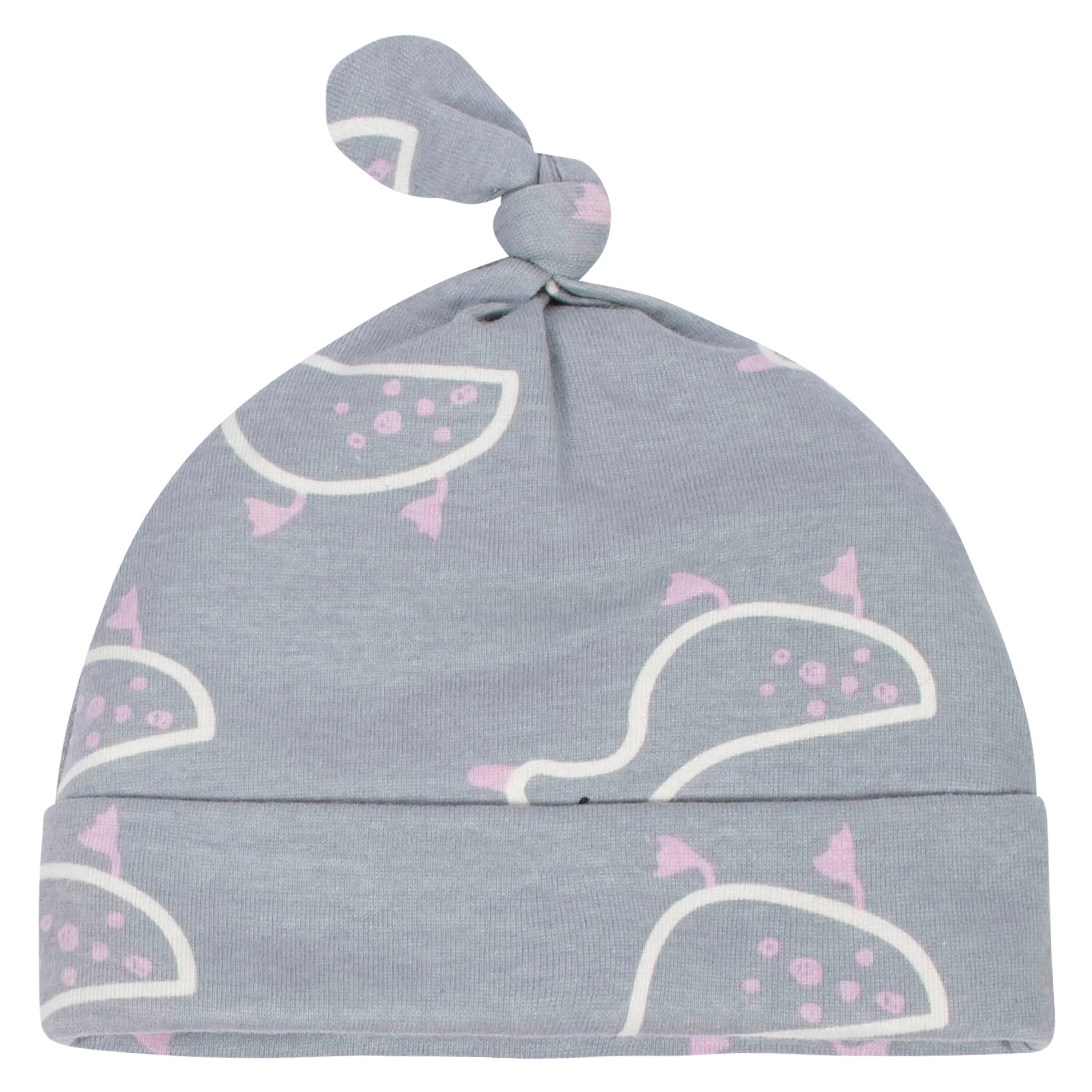 4-Pack Baby Girls Comfy Stretch Ducklings Caps