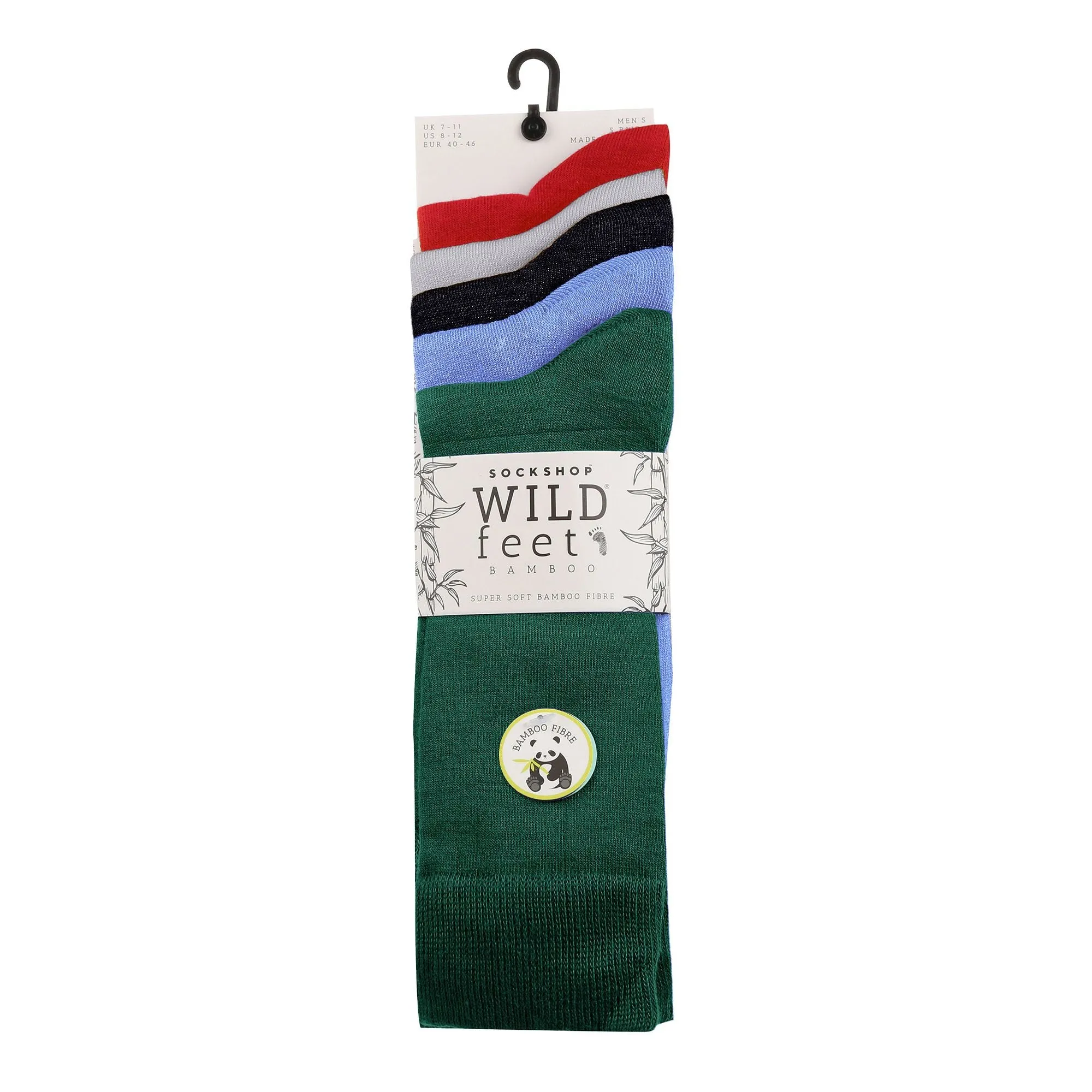 5 Pack Mens Plain Coloured Bamboo Dress Socks