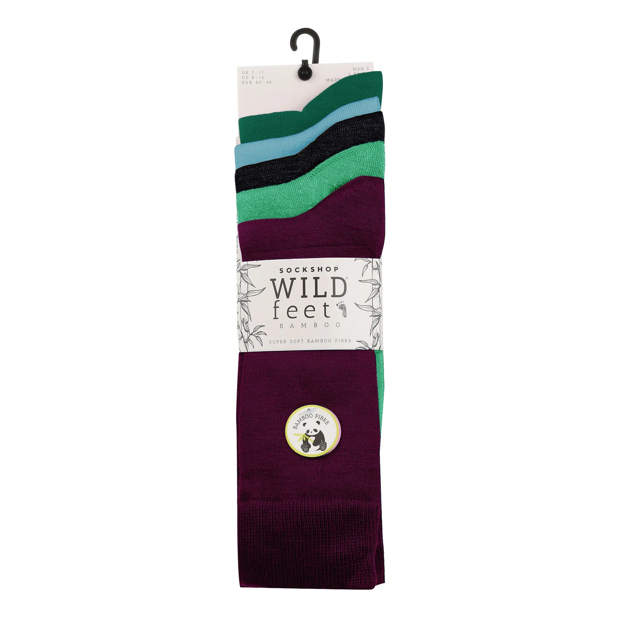 5 Pack Mens Plain Coloured Bamboo Dress Socks