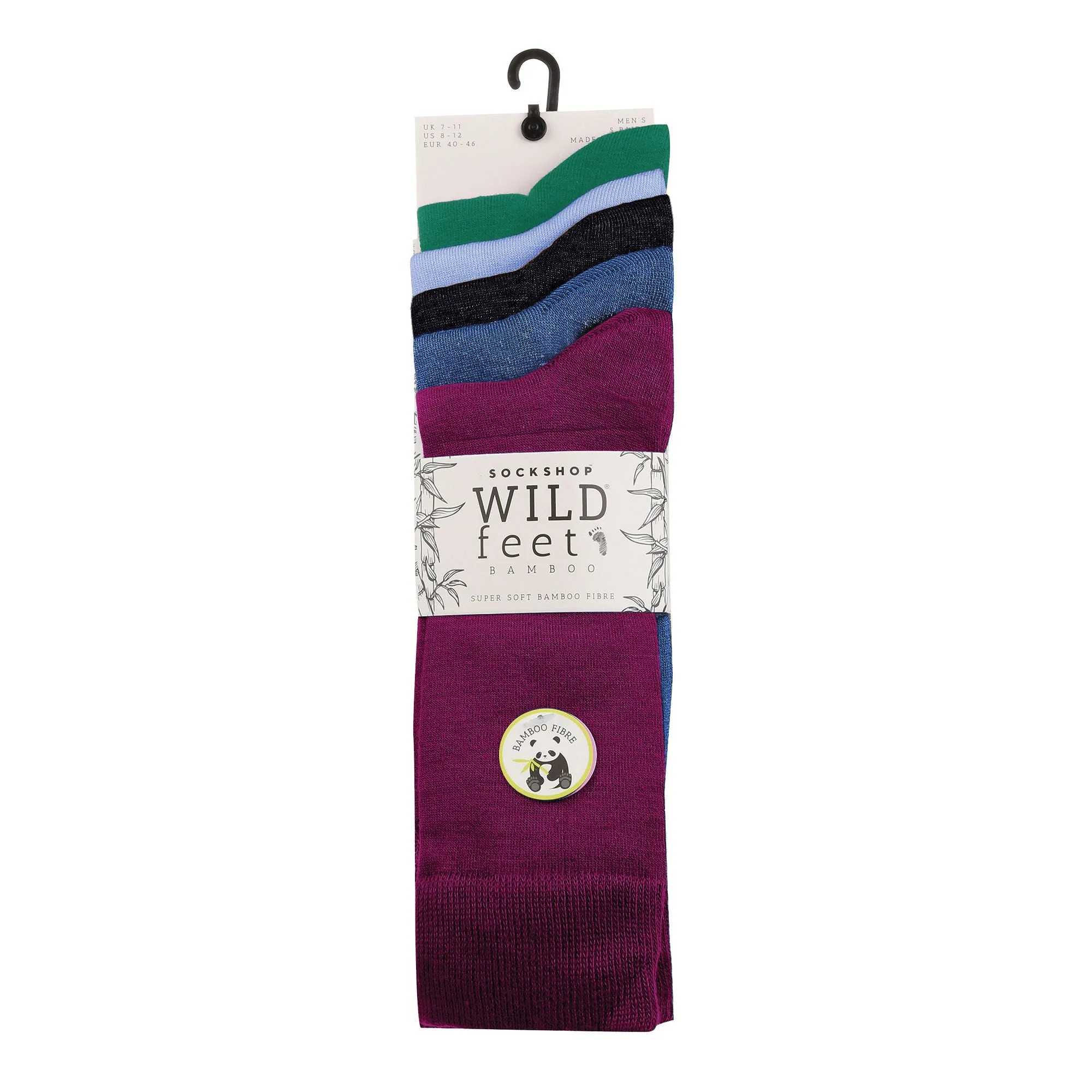 5 Pack Mens Plain Coloured Bamboo Dress Socks