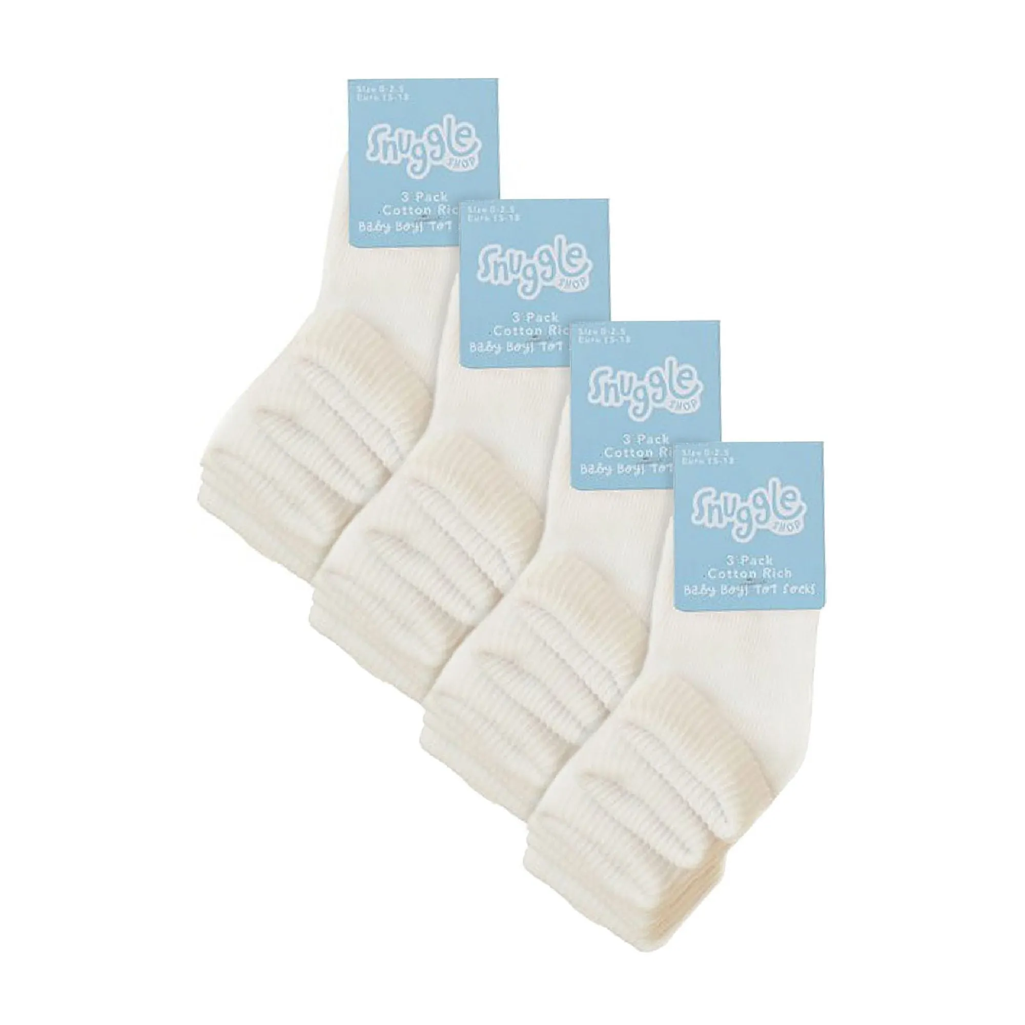 6 Pack Baby Girl & Boy Soft Cotton Turn Over Top Socks (3 Sizes)