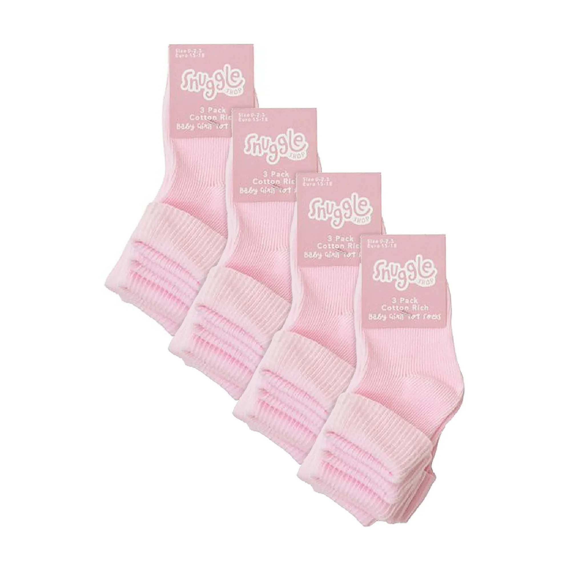 6 Pack Baby Girl & Boy Soft Cotton Turn Over Top Socks (3 Sizes)