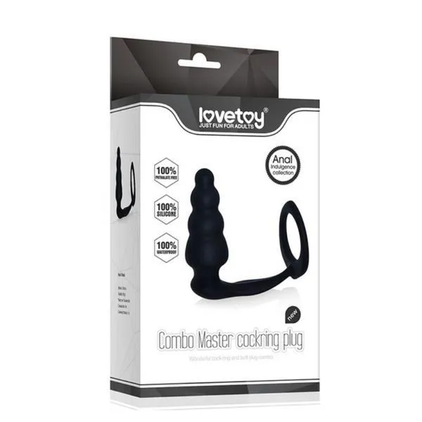 7073AC-SIS      Club Sissy Combo Master Silicone Cock Ring Graduated Plug