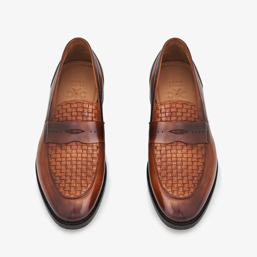 Abbey Woven Vamp Dual Brown Slip On