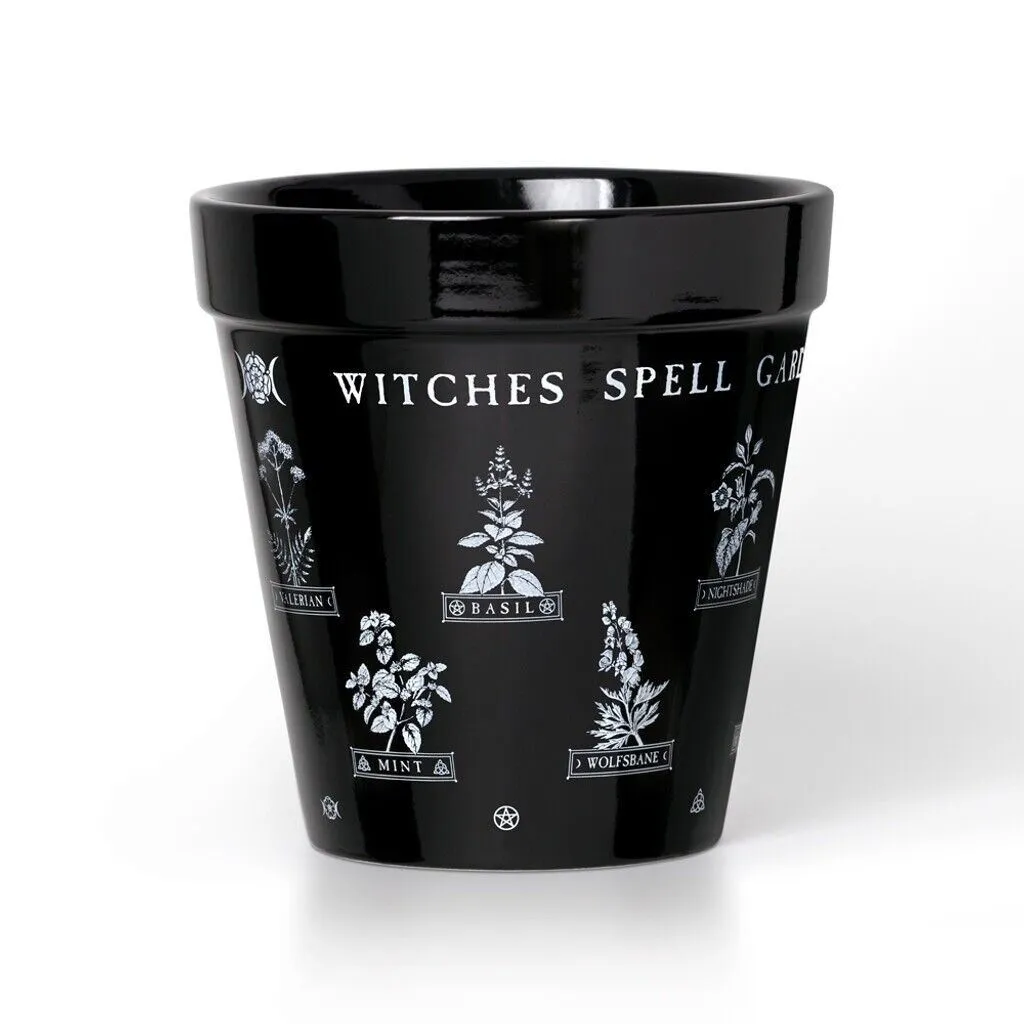 Alchemy Gothic GPP6 Witches Spell Garden Plant Pot Kitchenware Ceramic In/out 5”