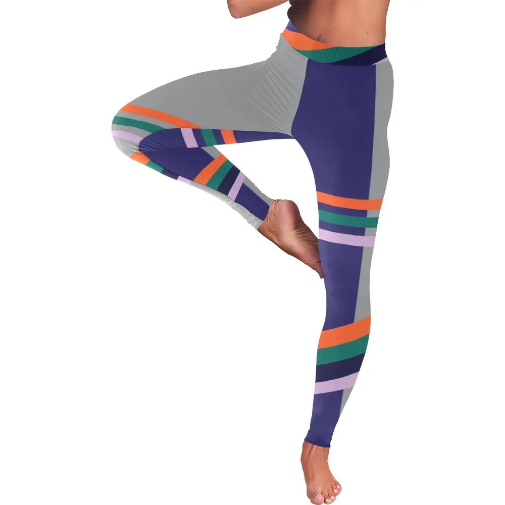 AMMA JO Sport GREY STRIPE LEGGINGS
