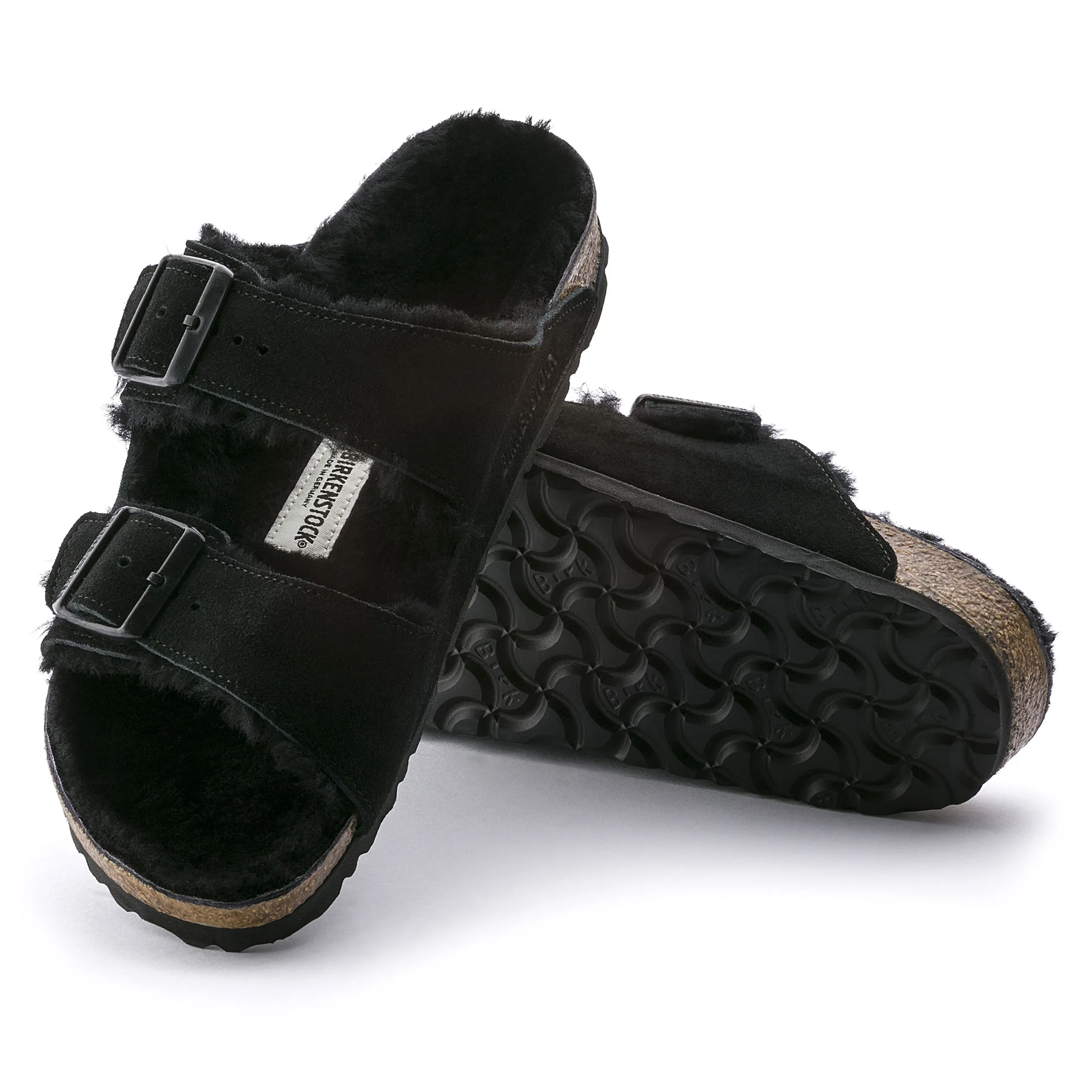 Arizona Shearling Black Suede Leather/Shearling