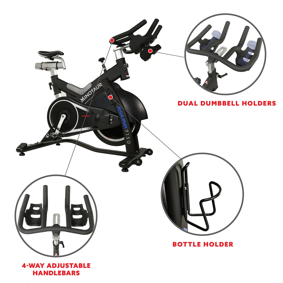 Asuna Minotaur Stationary Exercise Bike Magnetic High Weight Belt Drive