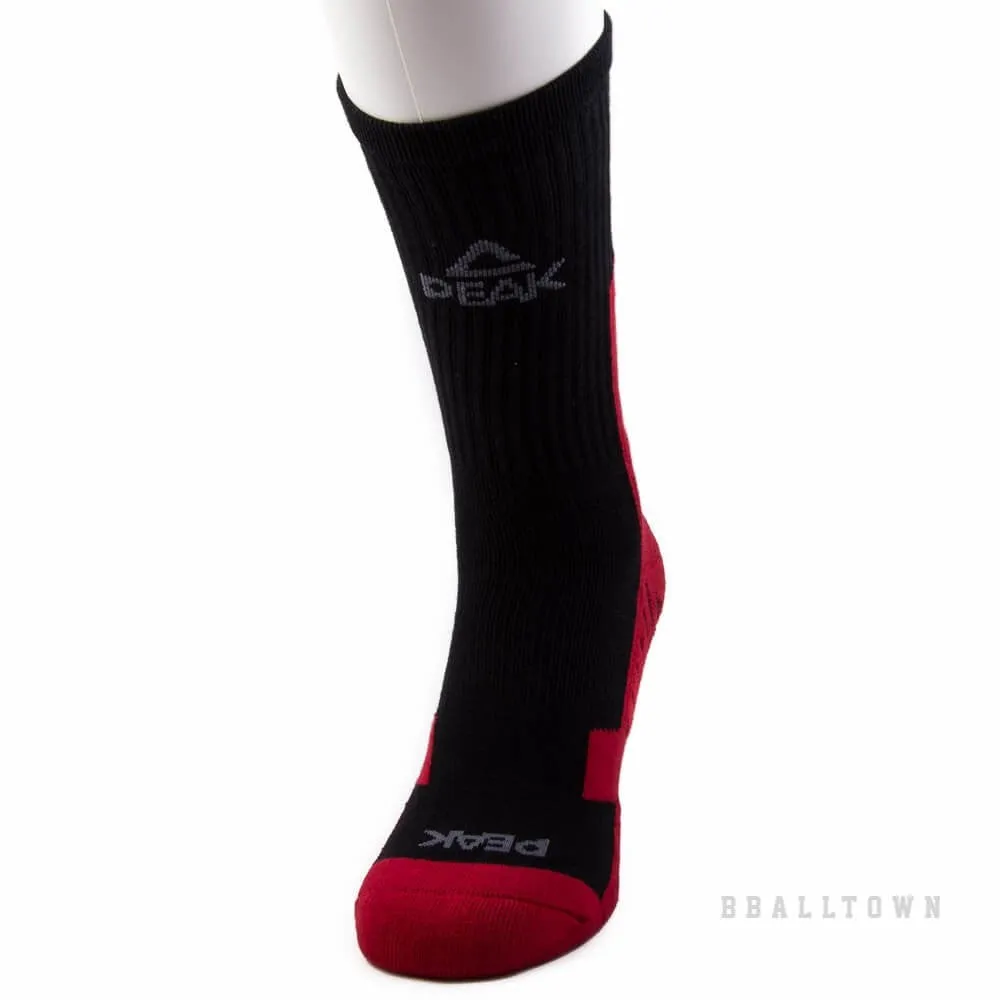 Basketbalové ponožky PEAK BASKETBALL SOCKS  čierne/červené