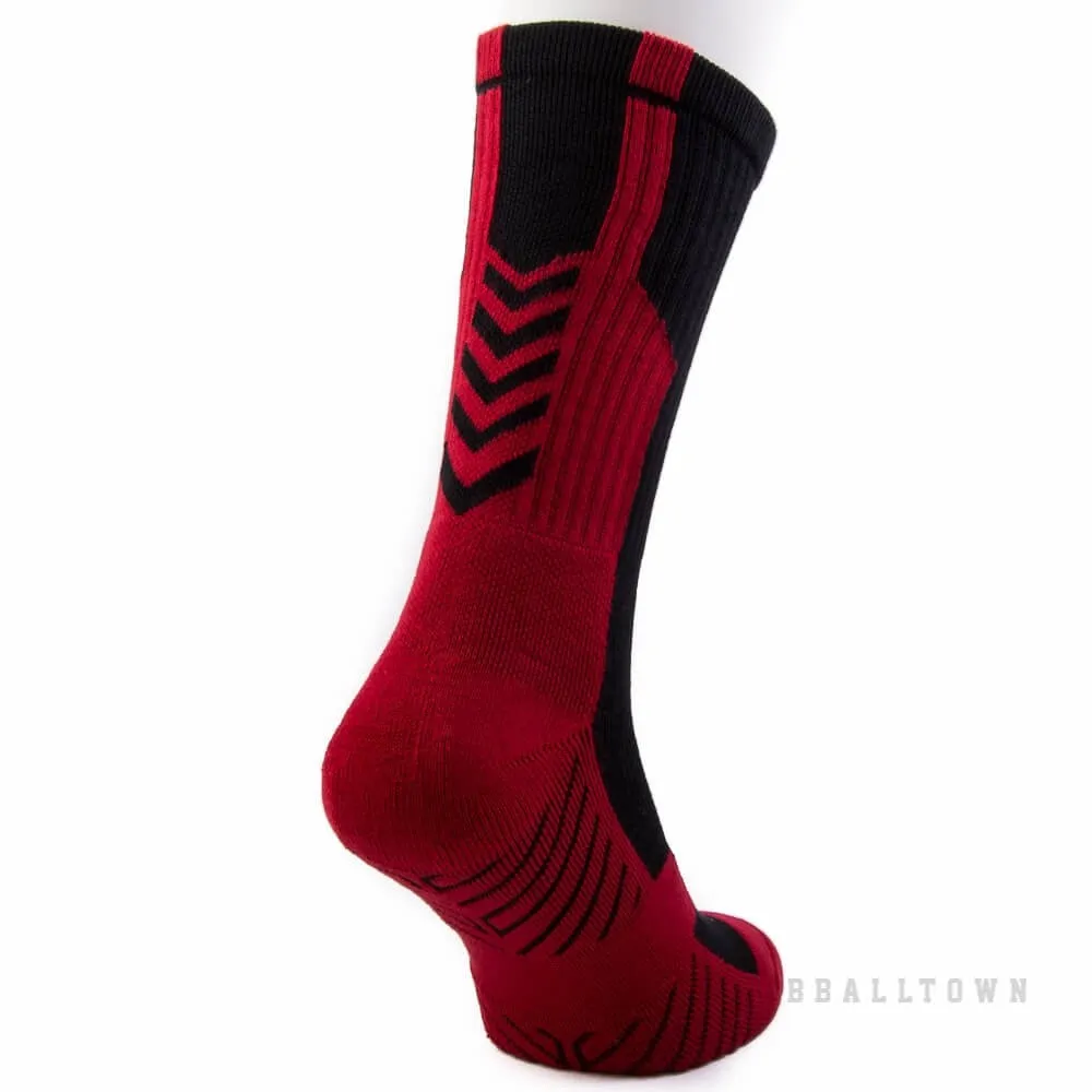 Basketbalové ponožky PEAK BASKETBALL SOCKS  čierne/červené