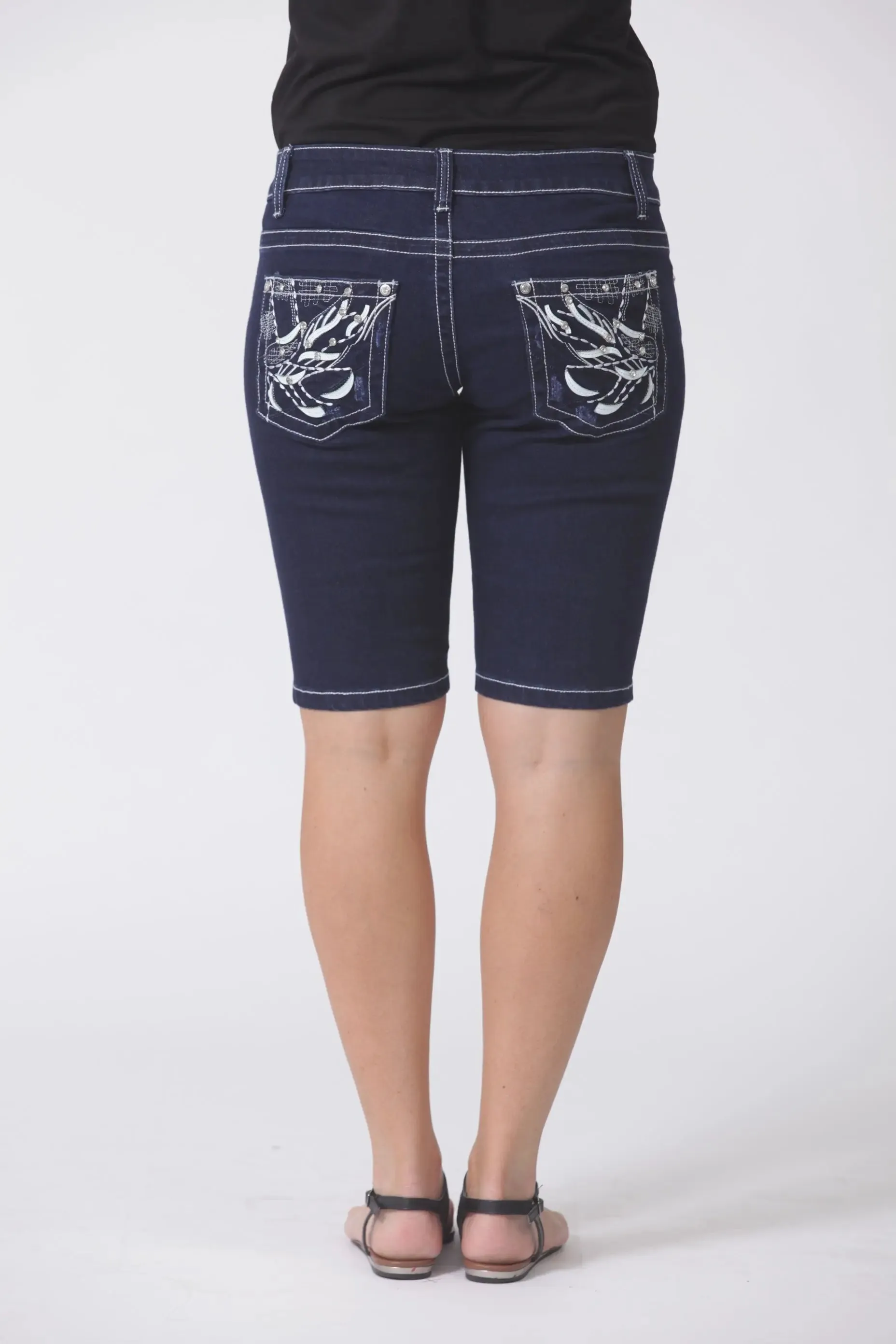 Bermuda Fitted Womens Denim Shorts - OBW16 151116-4