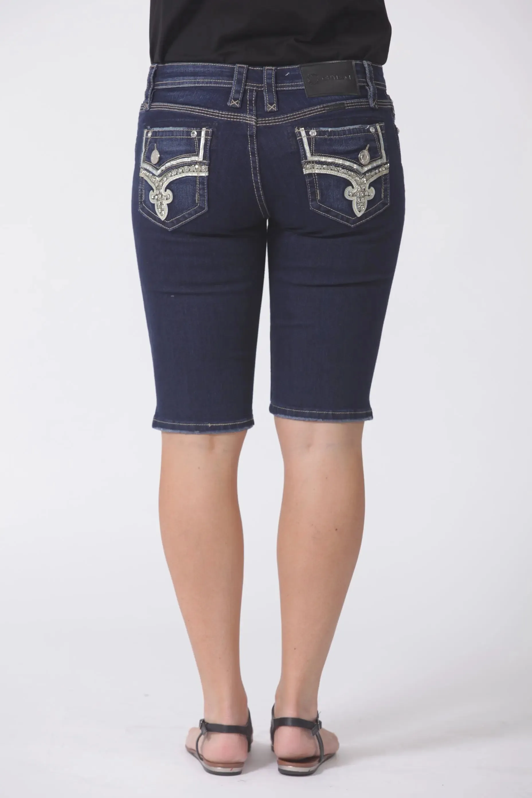 Bermuda Indigo Fitted Womens Denim Shorts