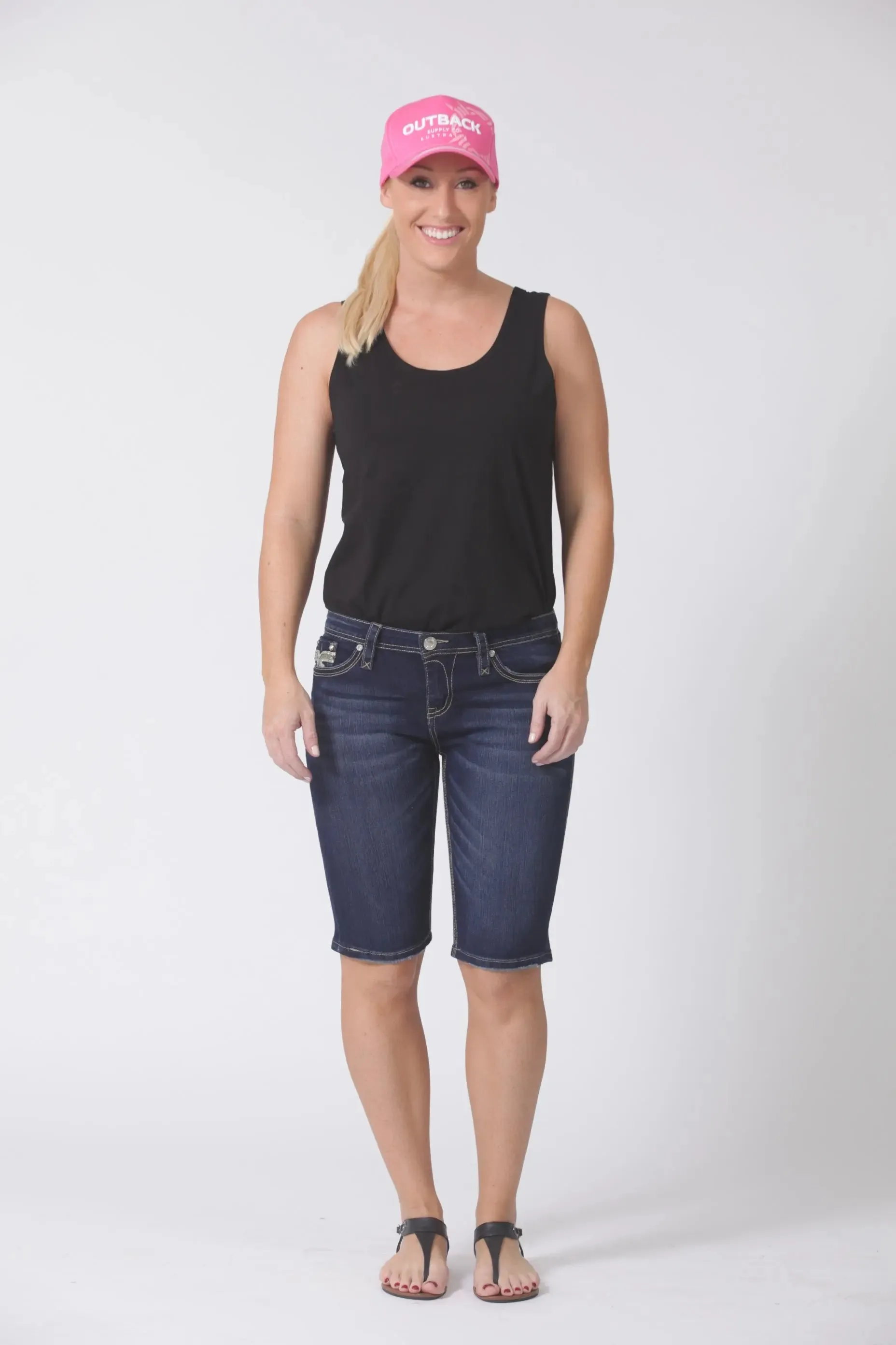 Bermuda Indigo Fitted Womens Denim Shorts