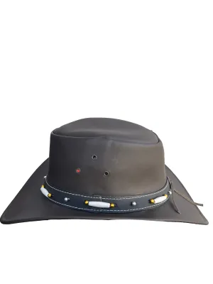 Black Leather Cowboy Hat