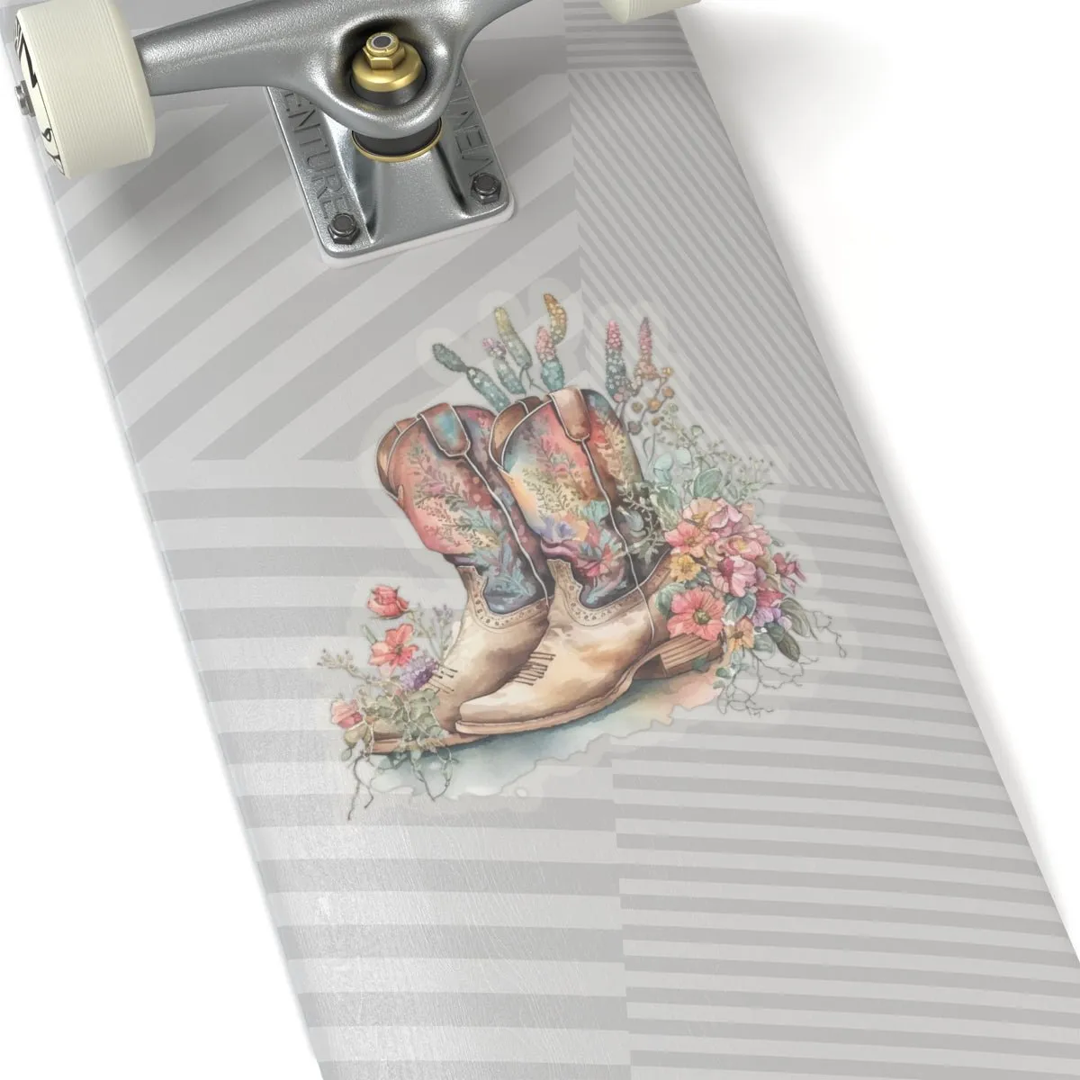 Boho Cowboy, Cowboy Boots, Floral, Western, KC Stickers