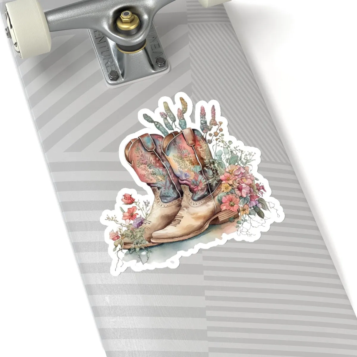 Boho Cowboy, Cowboy Boots, Floral, Western, KC Stickers