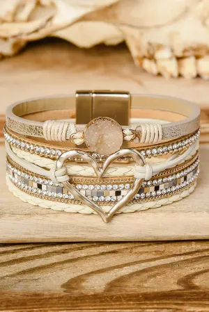 Boho Heart Glow Magnetic Bracelet
