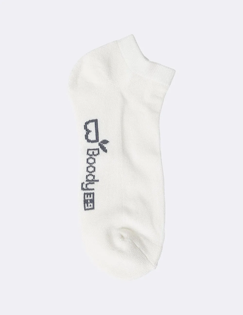 Boody Bamboo Cushioned Sports Trainer Sock in White, Size 3-7