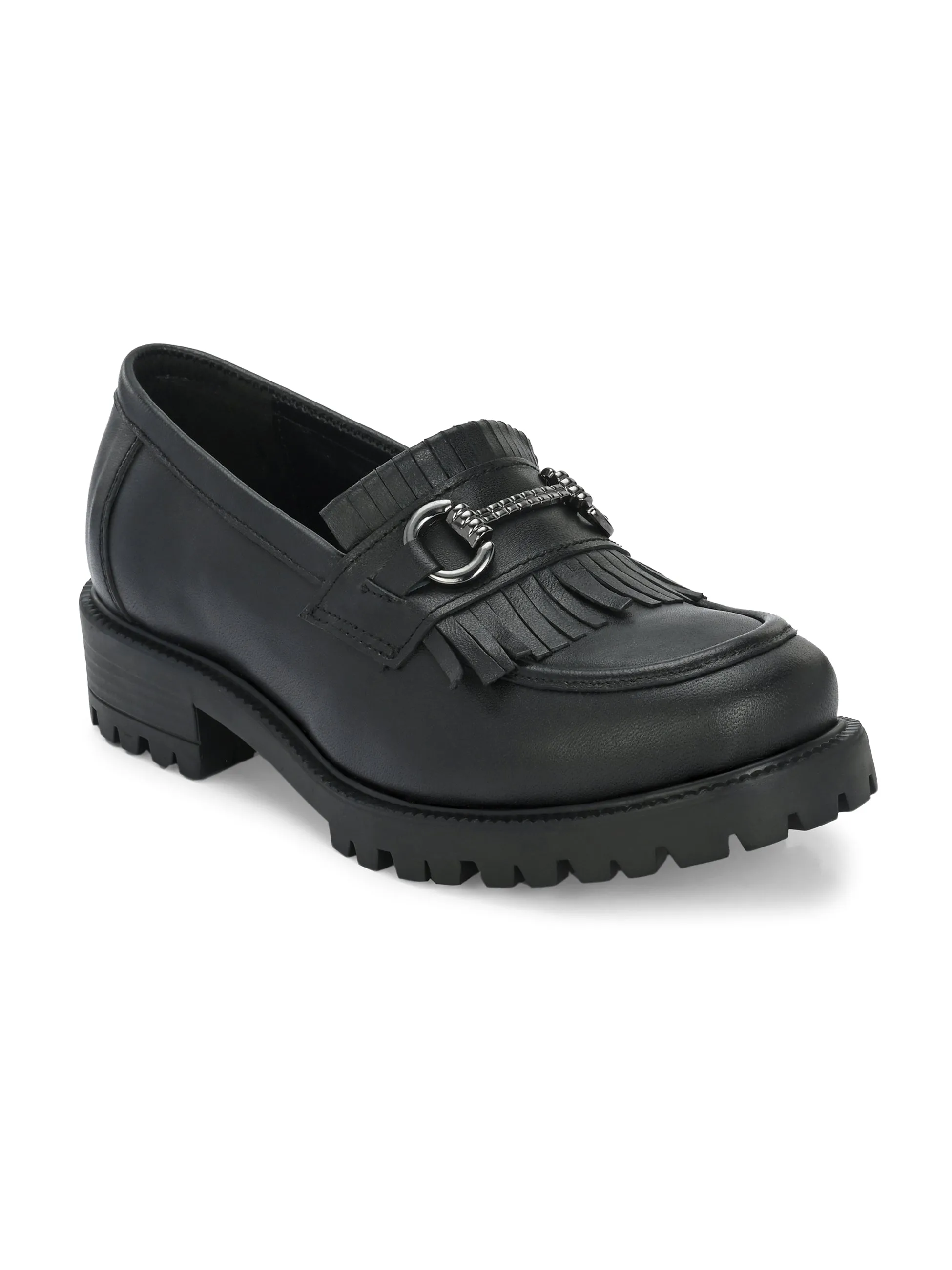 CARLO ROMANO BY WASAN GENUINE LEATHER BLACK COLOUR MOCCASIN FOR  WOMEN