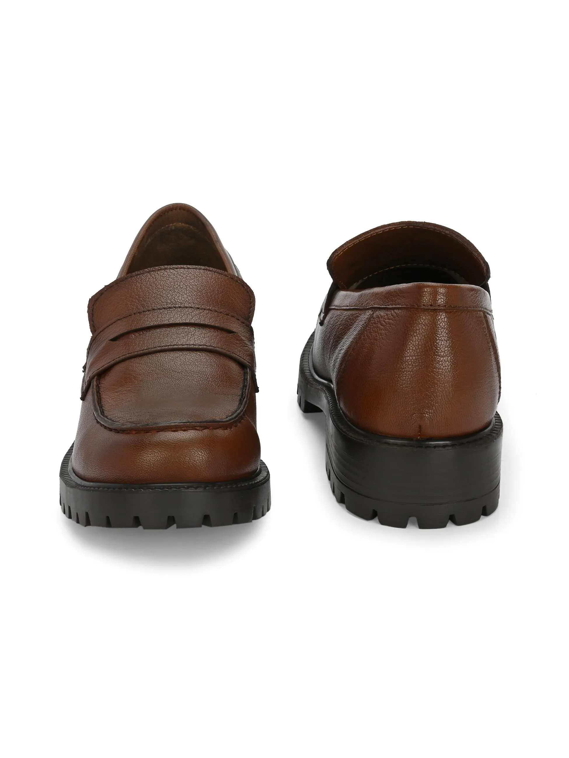 CARLO ROMANO BY WASAN GENUINE LEATHER TAN COLOUR MOCCASIN FOR  WOMEN
