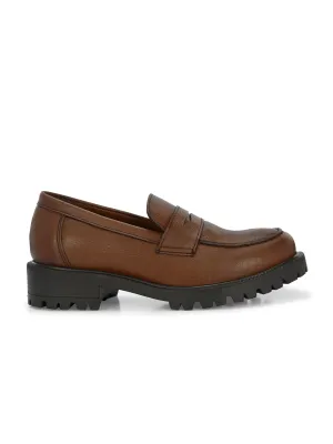 CARLO ROMANO BY WASAN GENUINE LEATHER TAN COLOUR MOCCASIN FOR  WOMEN