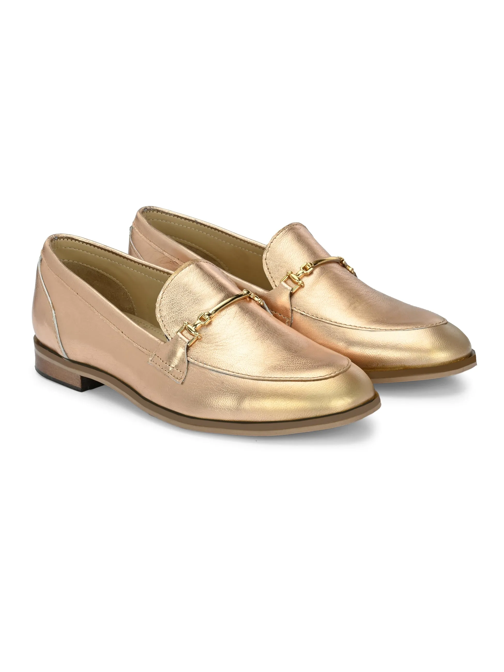 CARLO ROMANO BY WASAN GOLD COLOUR MOCCASIN SHOE FOR WOMEN