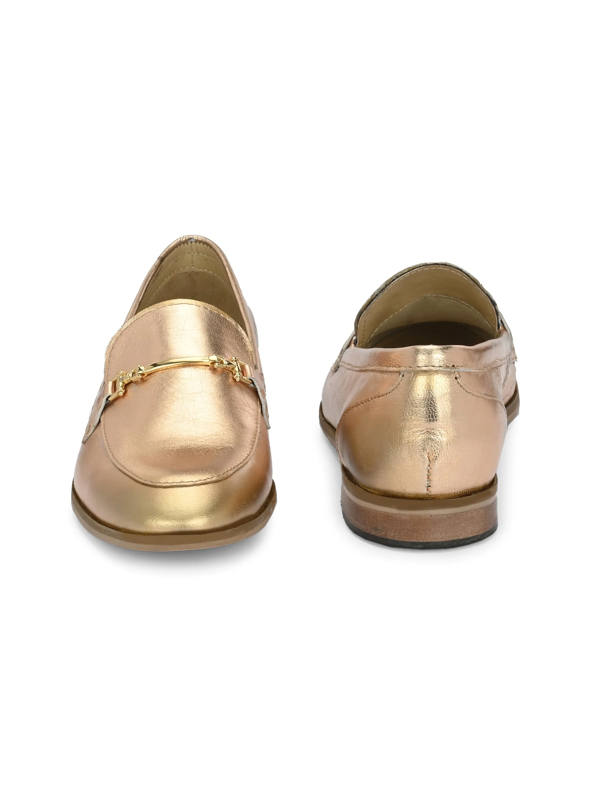 CARLO ROMANO BY WASAN GOLD COLOUR MOCCASIN SHOE FOR WOMEN