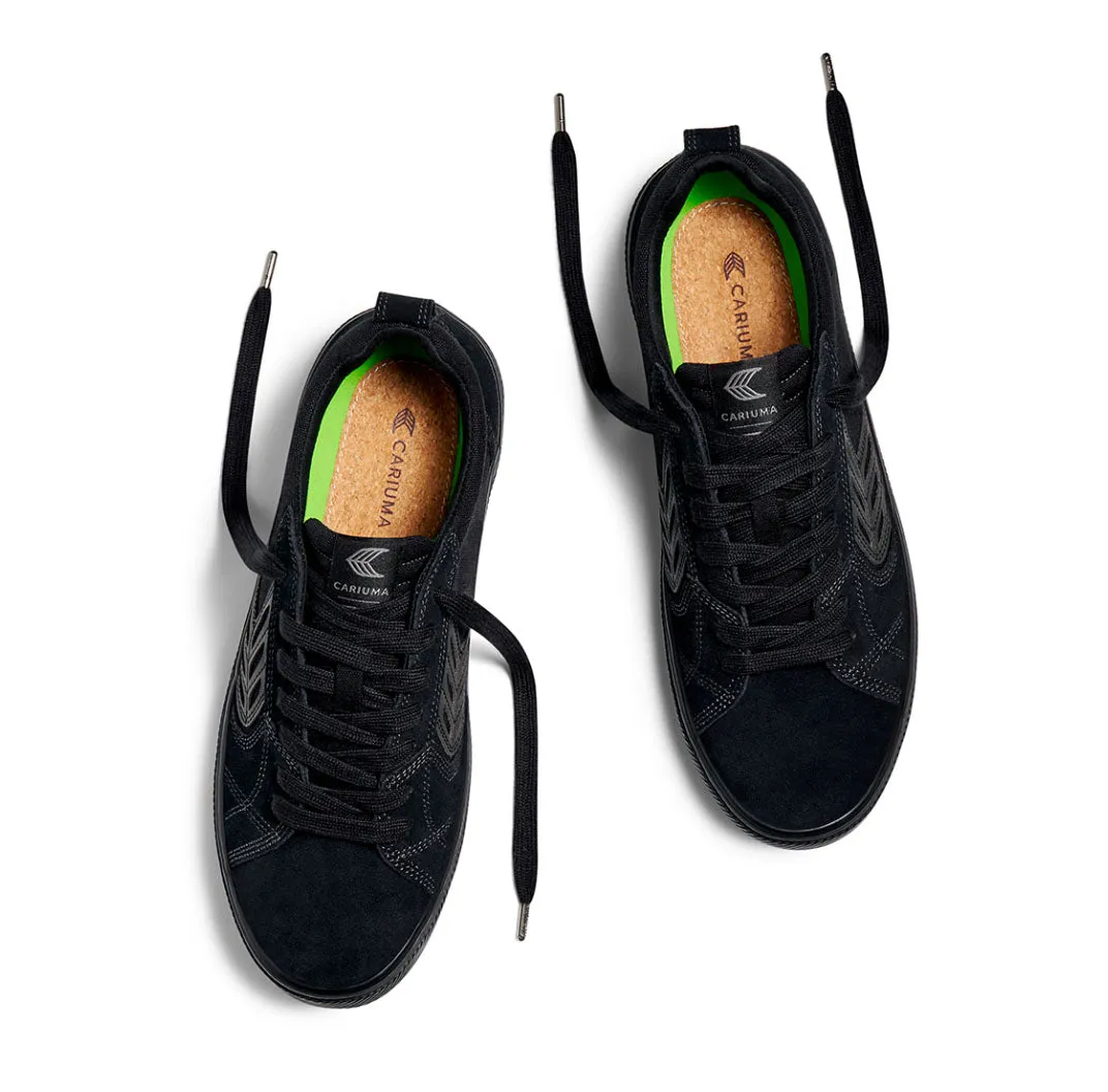 CATIBA PRO ALL BLACK SUEDE AND CANVAS ASH GREY LOGO SNEAKER