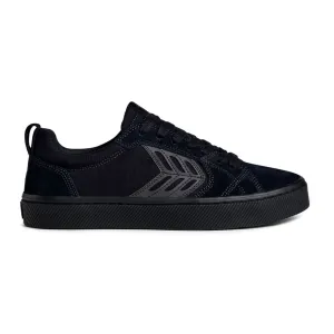 CATIBA PRO ALL BLACK SUEDE AND CANVAS ASH GREY LOGO SNEAKER