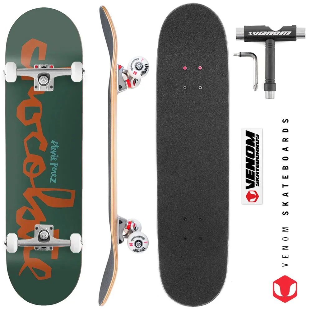 Chocolate Original Chunk Stevie Perez x Venom Skateboards Core Custom Complete Skateboard - 8.0