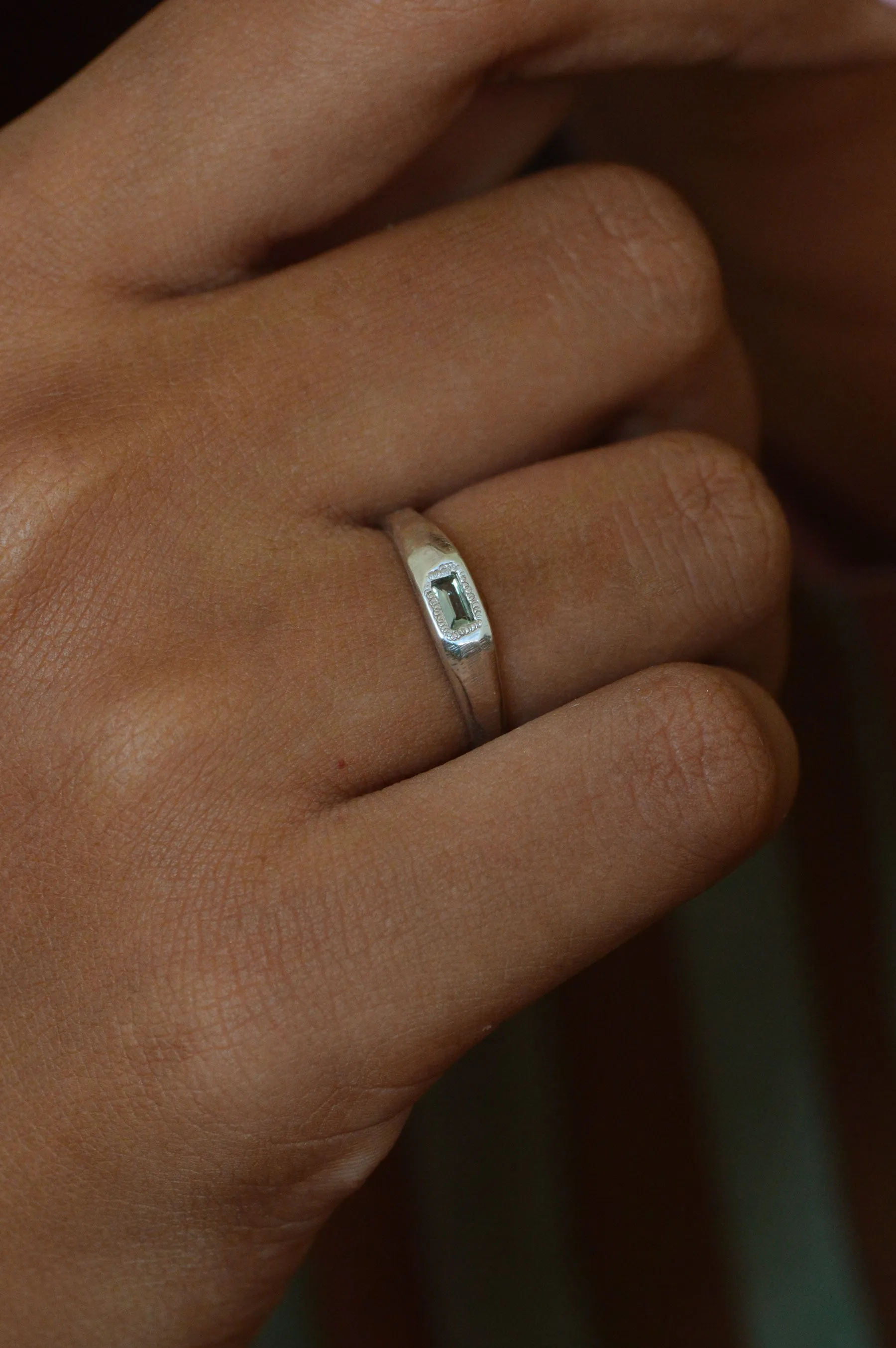 Cleo Green Tourmaline Silver Ring