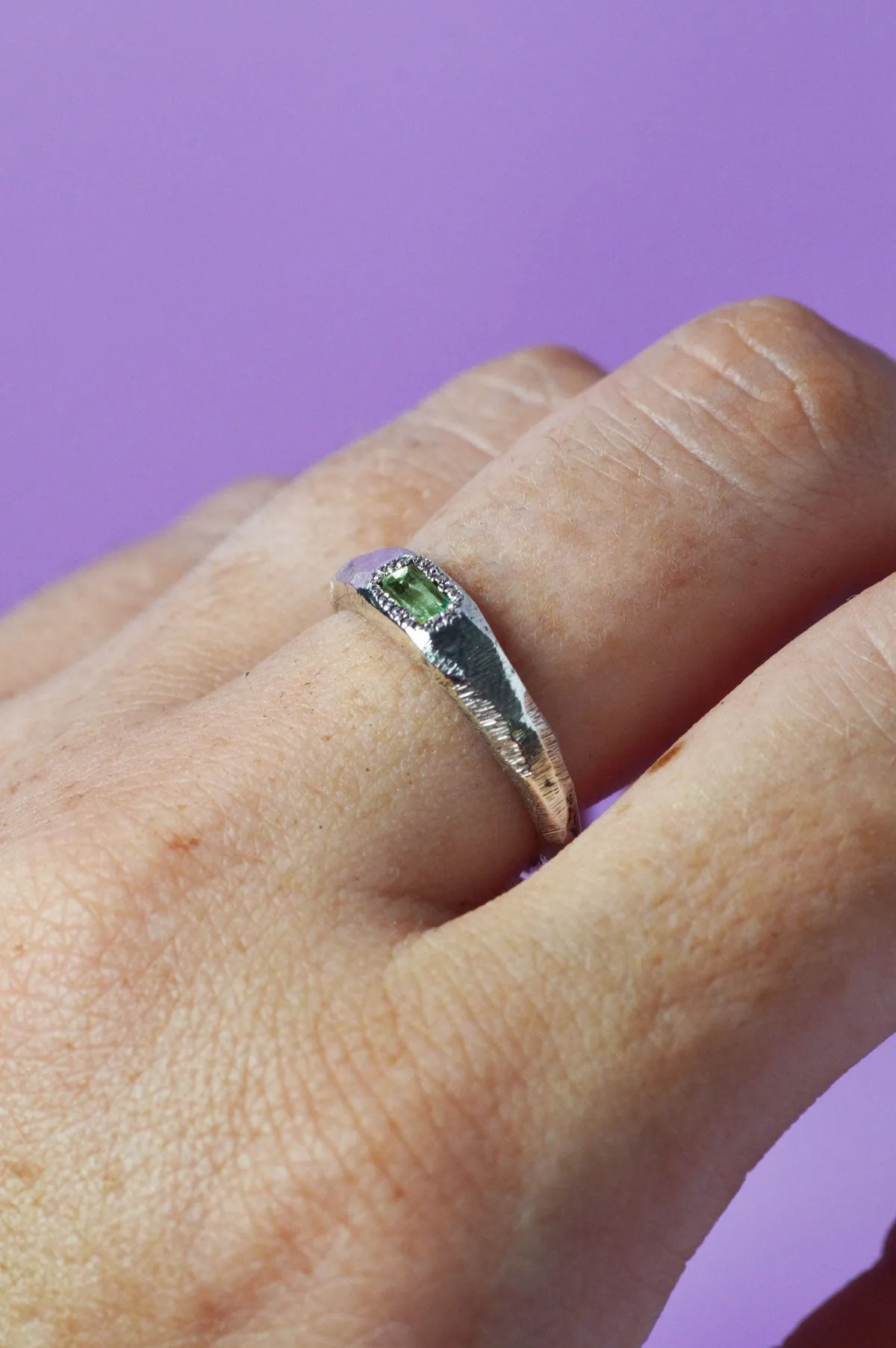 Cleo Green Tourmaline Silver Ring