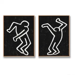 Copy of Copy of Set of 2 Minimal Painting Dancing Man P121