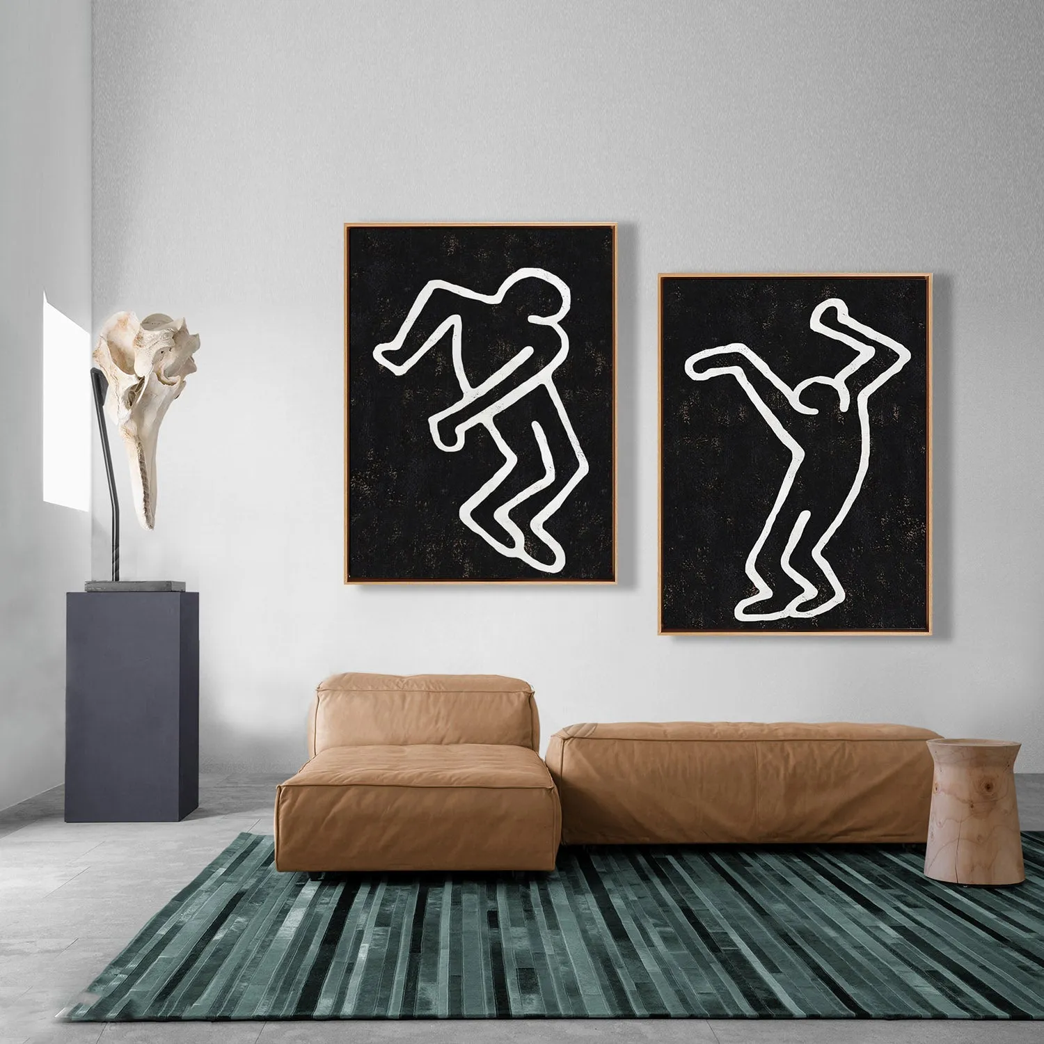 Copy of Copy of Set of 2 Minimal Painting Dancing Man P121