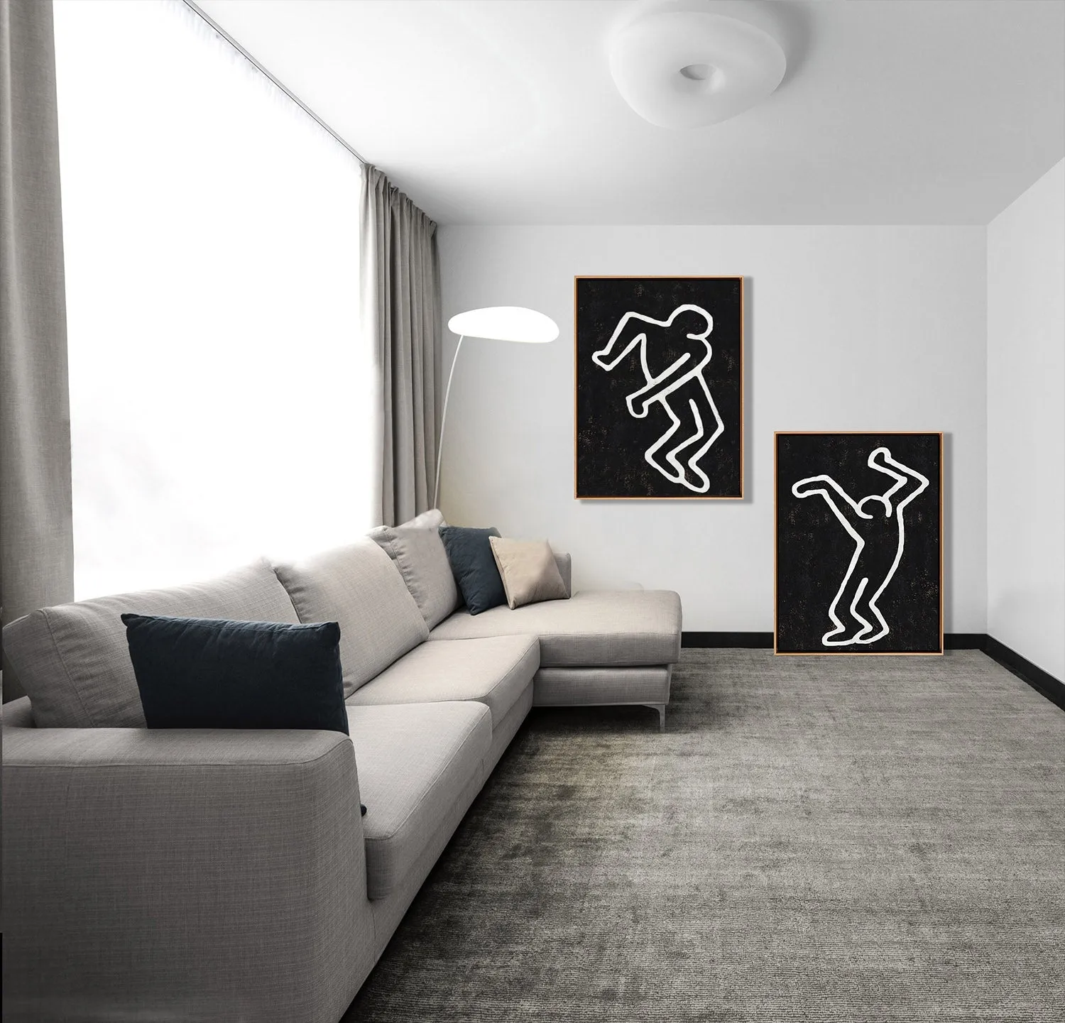 Copy of Copy of Set of 2 Minimal Painting Dancing Man P121