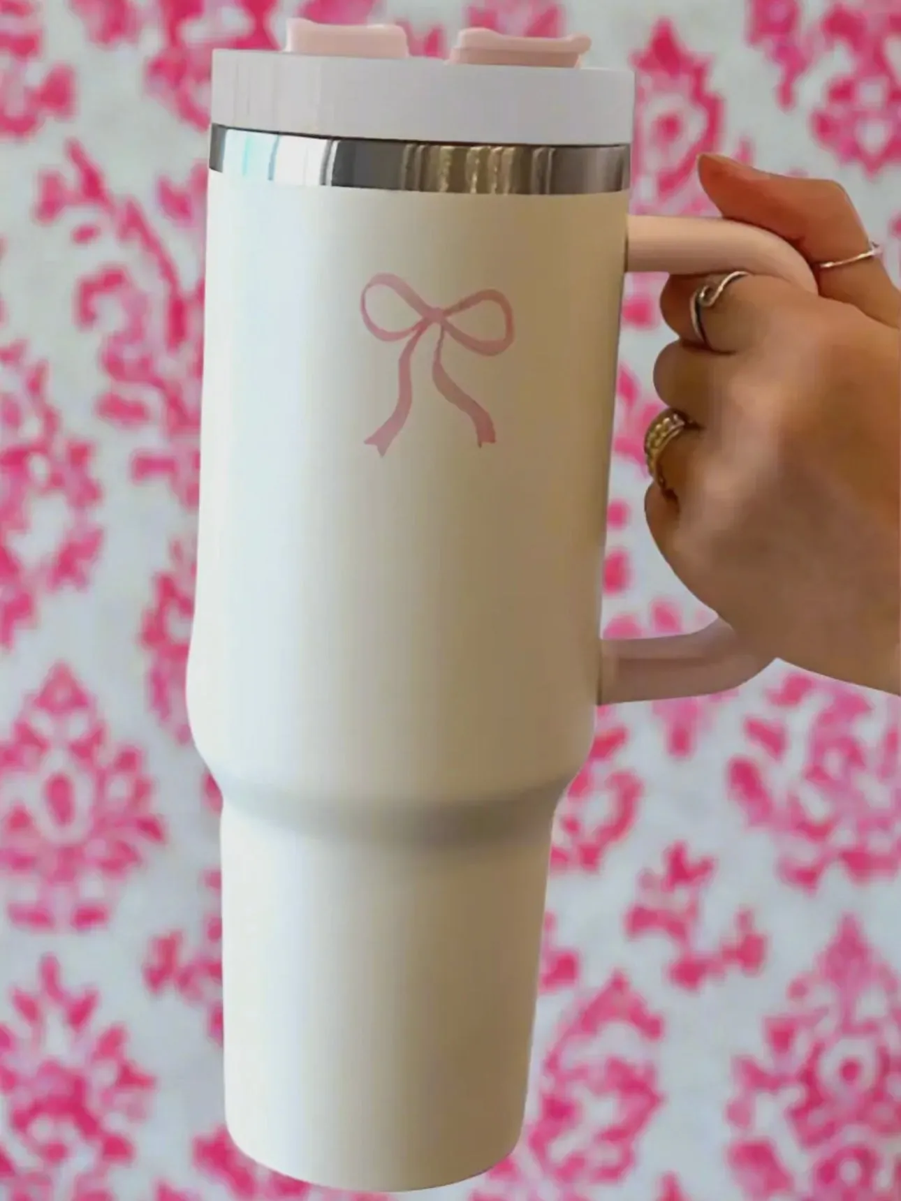 Coquette Bow Tumblers: Cream