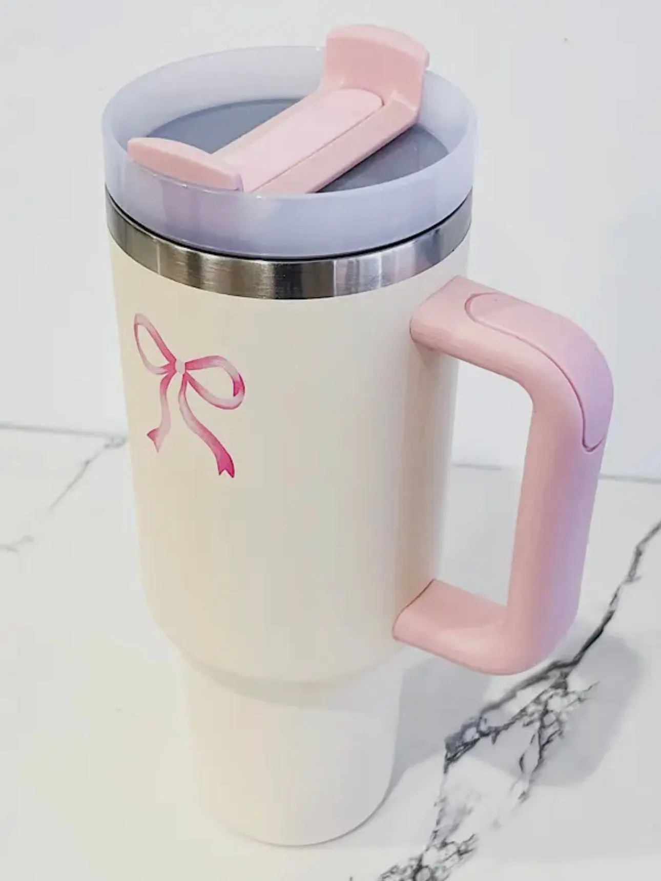 Coquette Bow Tumblers: Cream