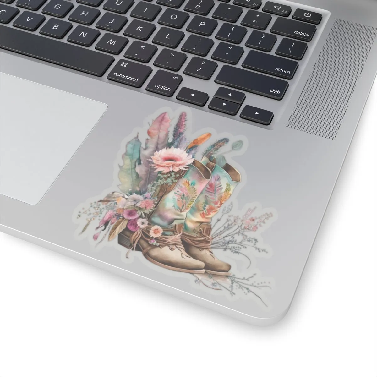 Cowboy Boots, Cactus and Floral, Boho, Western, Kiss-Cut Stickers