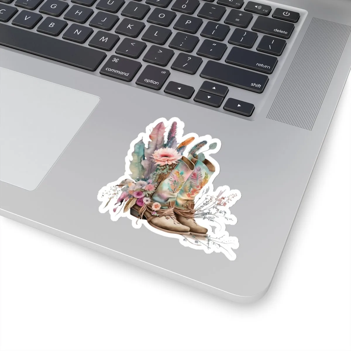 Cowboy Boots, Cactus and Floral, Boho, Western, Kiss-Cut Stickers