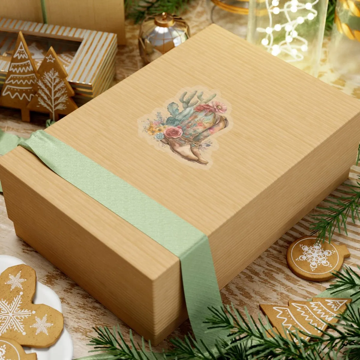 Cowboy Boots, Cactus and Floral Kiss-Cut Stickers,