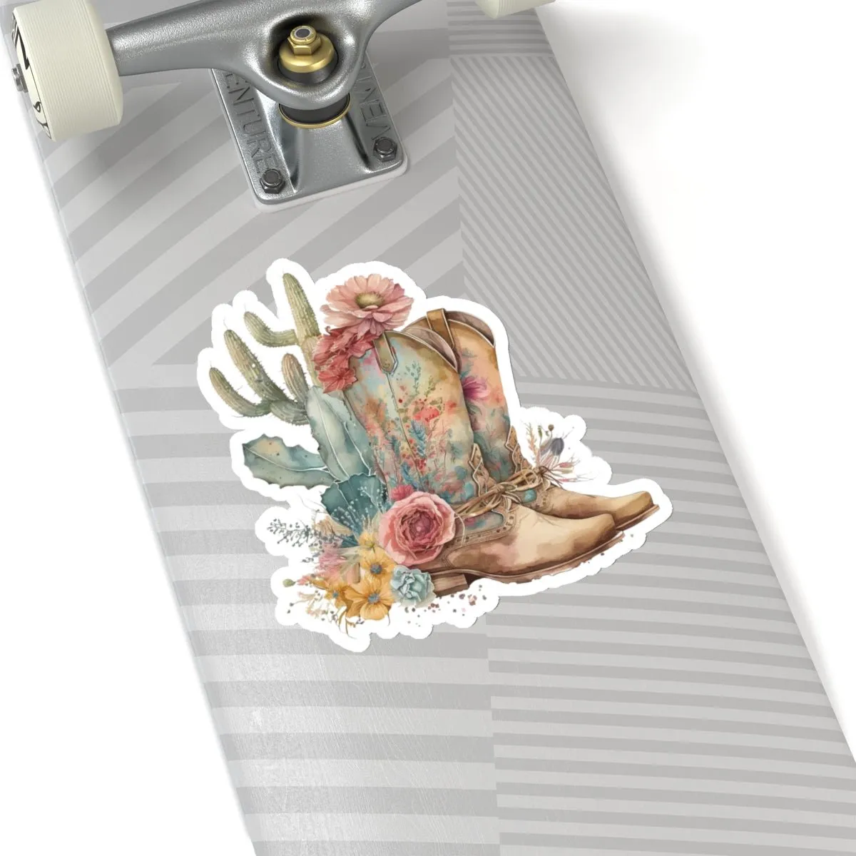 Cowboy Boots, Cactus and Floral Kiss-Cut Stickers,